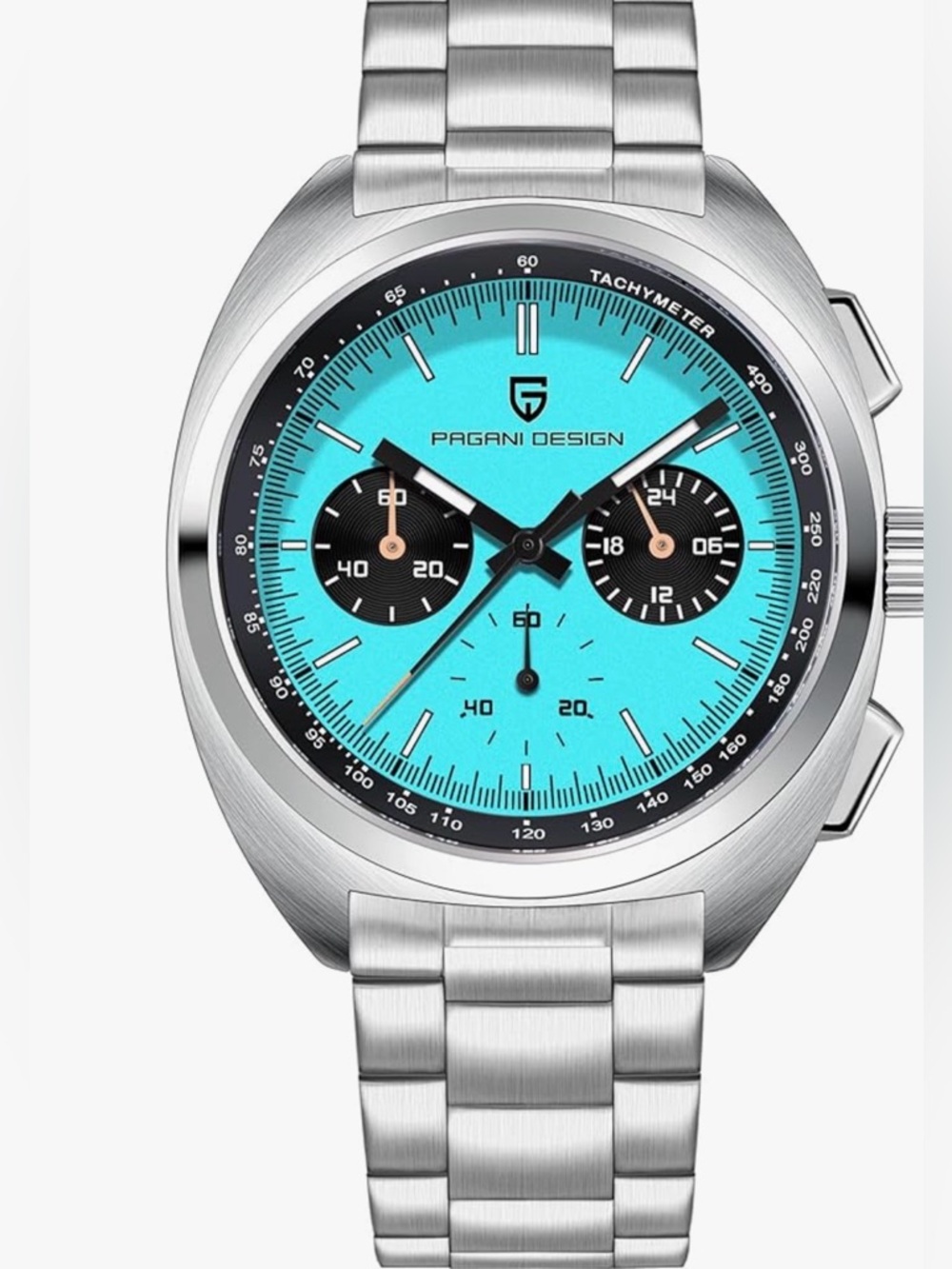 Pagani design Chronograph Watch - Turquoise Dial, Stainless Steel men’s watch